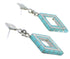 Genuine Sterling Silver And Turquoise Inlay Post Dangle Earrings AX51641